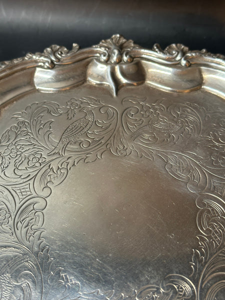 English Sterling Silver Salver Tray. London 1845. James Edwards. 8" Diameter