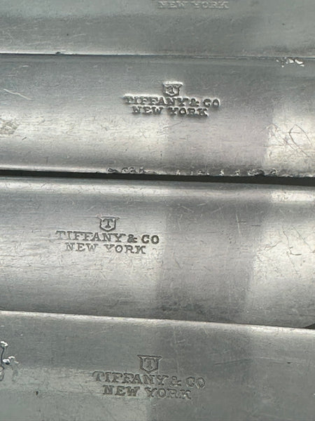 12 Forks 6 Knives. Tiffany & Co. Sterling Silver Wave Edge. C Monogram.