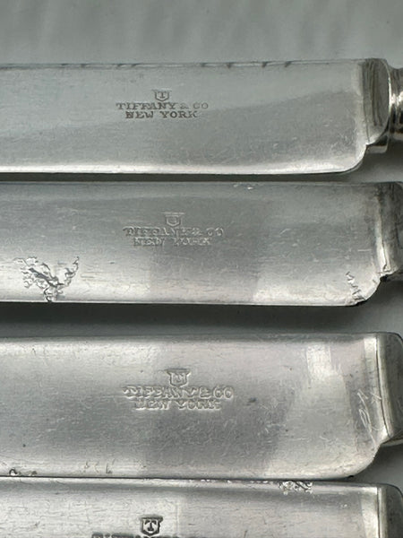 12 Forks 6 Knives. Tiffany & Co. Sterling Silver Wave Edge. C Monogram.