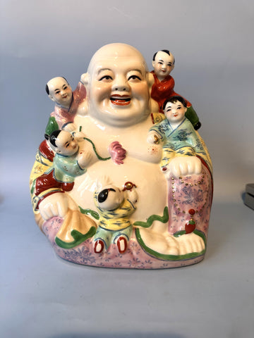 Happy Buddha. Chinese Porcelain. 20th Century. 9" Height