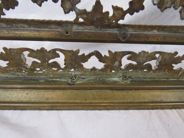 French Brass Fireplace Fender 19th Century. Pierced Grapes and Leaves