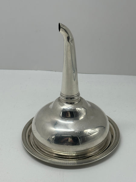 Wine Funnel with Tray. English Sterling Silver. Georgian Period. P and A Bateman