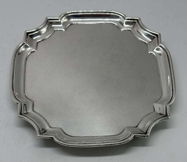 Small Footed Salver Tray. English Sterling. Georgian Period. London 1729. 6 1/4"