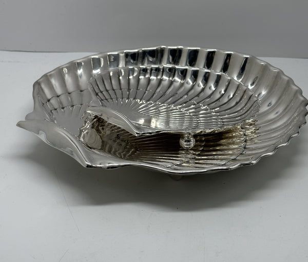 Two Gorham Sterling Silver Shell Shaped Footed Serving Dishes. 40617 and 42677