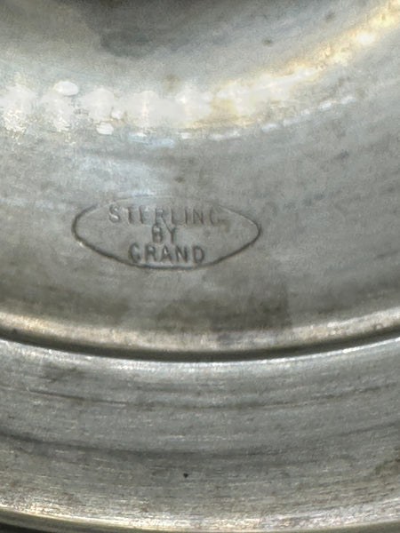 Kiddush Cup Goblet by Grand Sterling. Engraved Hebrew and Floral Motif. 6 1/4"