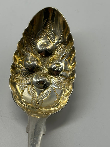 Pair Repousse Spoons. Scottish Sterling. Edinburgh 1822 Hallmarks. John Heron.