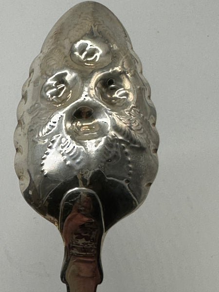Pair Repousse Spoons. Scottish Sterling. Edinburgh 1822 Hallmarks. John Heron.