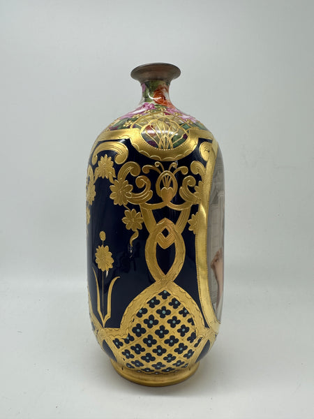 8 3/4" Vase. Late 19th or Early 20th Art Nouveau Porcelain Beehive Mark. Vienna