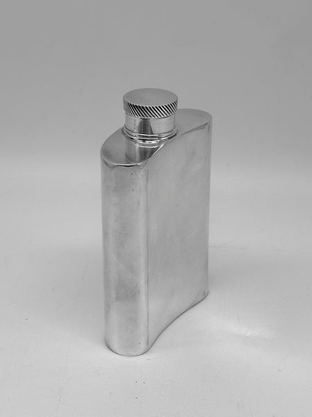 Small Vintage Silverplate Flask. Curved Body. 4" Height