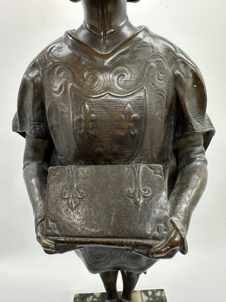 Leon Noel Delagrange (1872-1910) French Bronze Figure The Royal Page. 19"