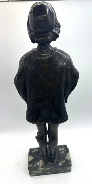 Leon Noel Delagrange (1872-1910) French Bronze Figure The Royal Page. 19"