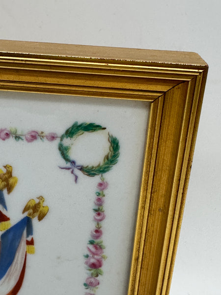 French Porcelain Plaque. Imperial Coat of Arms and Eagle 1st Empire. Circa 1875