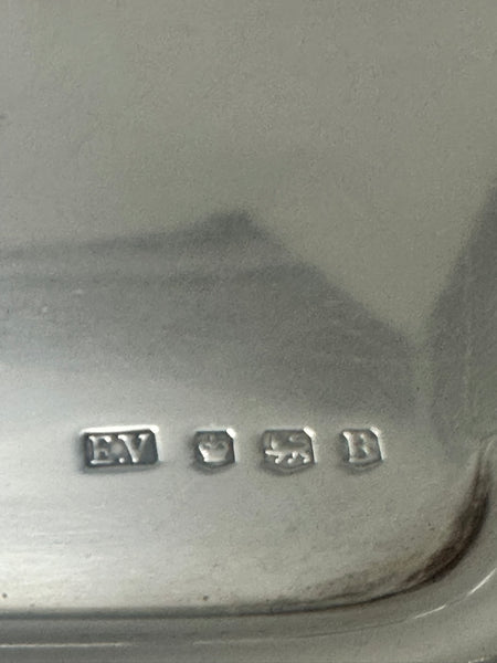 Footed Tray. English Sterling Silver. Sheffield 1944. Emile Viner 12" x 12" 866g