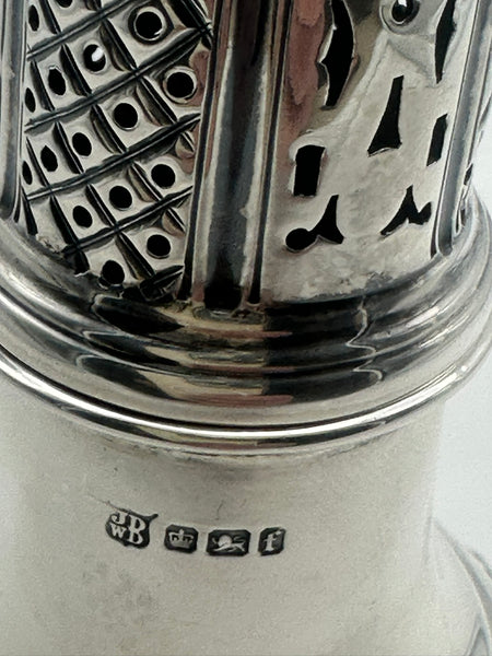 Muffineer or Caster Shaker. English Sterling Silver. Sheffield 1898. James Dixon
