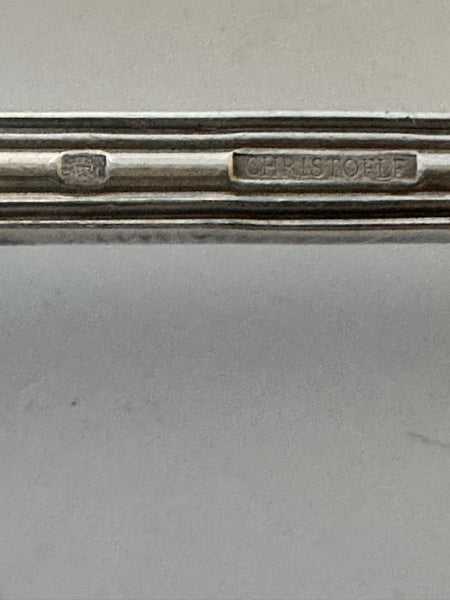 Meat Fork Two Tine. Christofle Silverplate. 8 3/8". No Monogram
