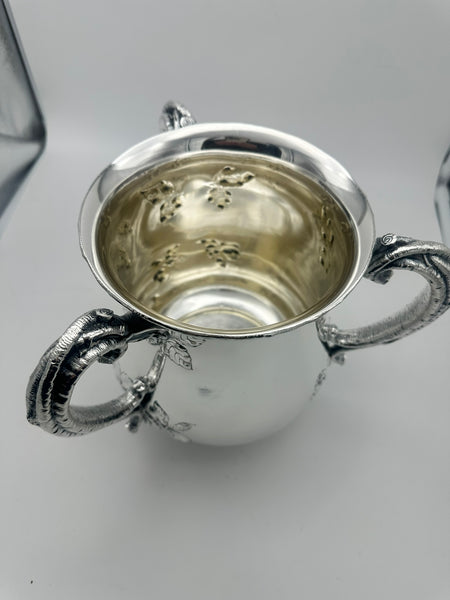 Loving Cup Wine Bucket. Gorham Sterling Silver. Branch Handles and Blossoms. 8"