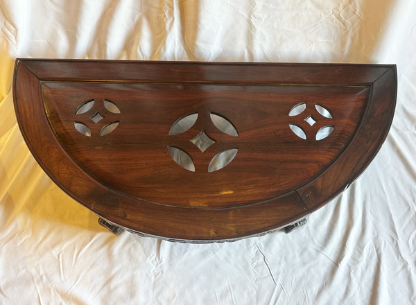 Foot Stool. Chinese Rosewood. Pierced Top. Qing 19th Century. 38 1/2" x 19" x7"