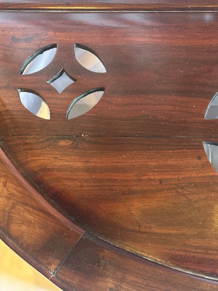 Foot Stool. Chinese Rosewood. Pierced Top. Qing 19th Century. 38 1/2" x 19" x7"