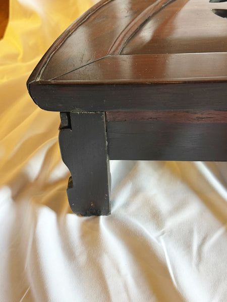 Foot Stool. Chinese Rosewood. Pierced Top. Qing 19th Century. 38 1/2" x 19" x7"