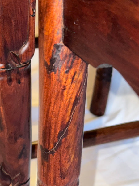 Pair Side Chairs. Chinese Rosewood. Grapevine and Bamboo Design. Qing.