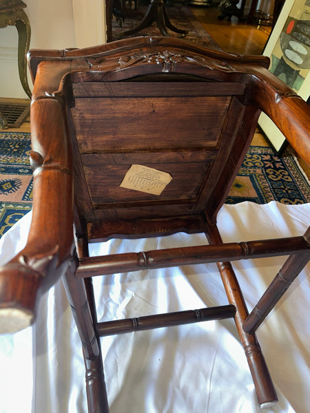 Pair Side Chairs. Chinese Rosewood. Grapevine and Bamboo Design. Qing.