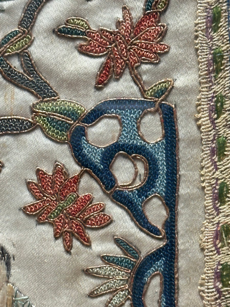 Chinese Embroidery. Peking Forbidden Stitch. Framed with Borders. Qing.