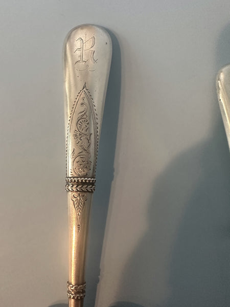 Two 19th Century Gorham Sterling Serving Pieces. Engraved. Old Mark. R Monogram