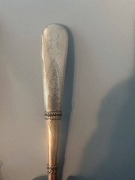 Two 19th Century Gorham Sterling Serving Pieces. Engraved. Old Mark. R Monogram