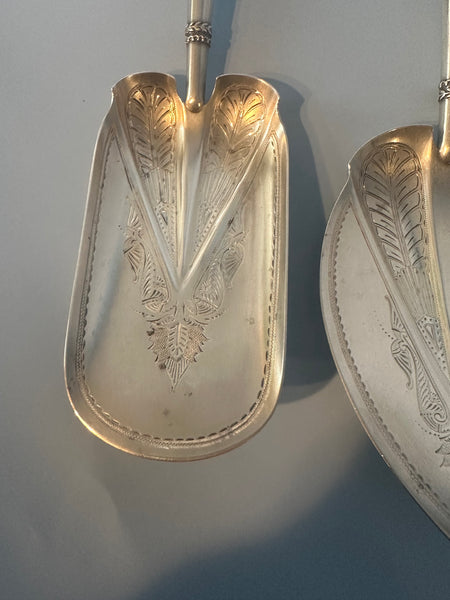 Two 19th Century Gorham Sterling Serving Pieces. Engraved. Old Mark. R Monogram
