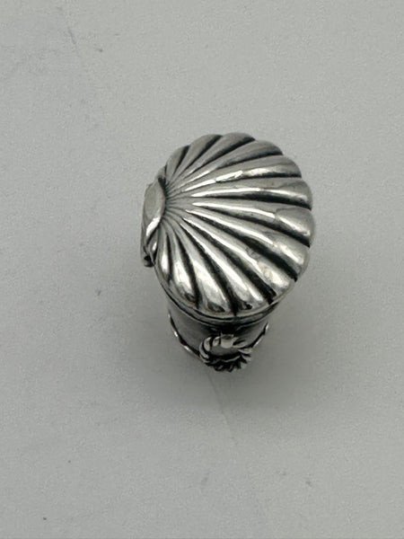 Small Casket Shaped Pill Box. Dutch .833 Silver. 1 1/2" x 1 1/8" x 1 1/8" H