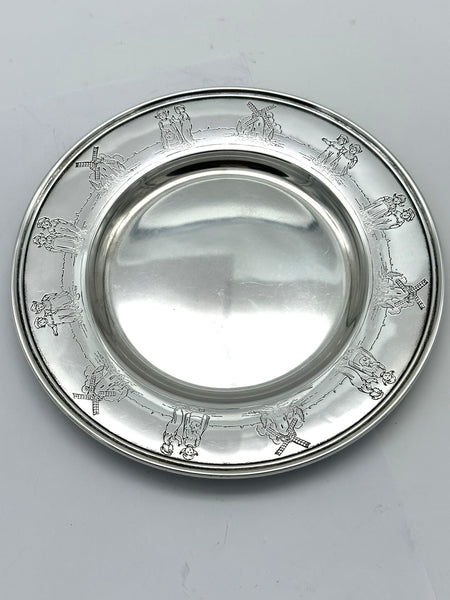 Child's Plate. Gorham Co. Sterling Silver. Dutch Motif. 6 3/8" Diameter