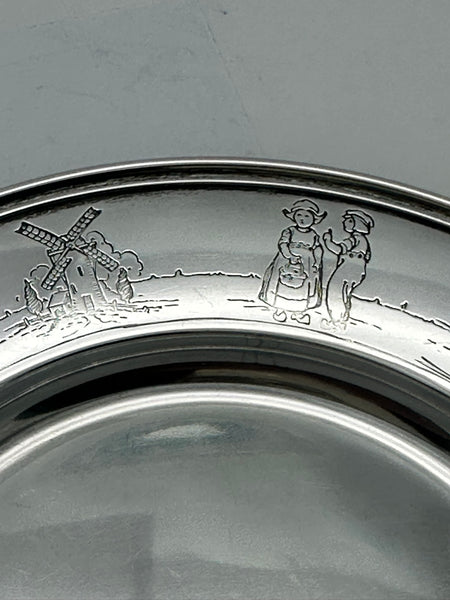 Child's Plate. Gorham Co. Sterling Silver. Dutch Motif. 6 3/8" Diameter