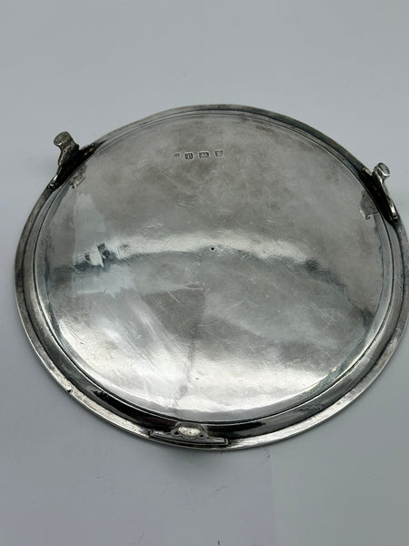Footed Salver Tray. English Sterling Silver. London 1821 Hallmark. 8 1/2"