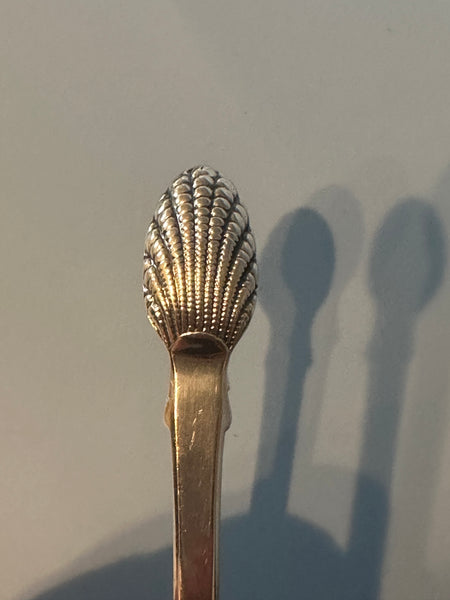 Georgian Period Scottish Sterling Silver Sugar Tongs. Shell Tips. Edinburgh 1823