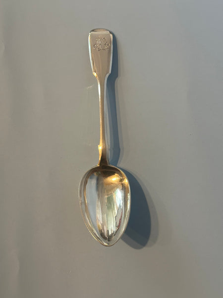 Soup Spoon. Victorian Period Russian 875 Silver. 8 1/8" Length. Monogrammed