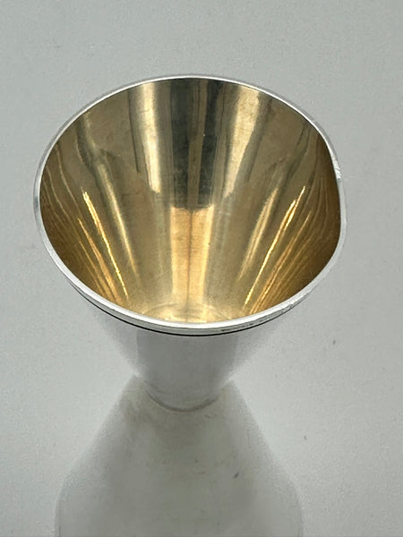 Tiffany & Co Sterling Silver Modernism Double Jigger Shot Glass. 4 3/4"