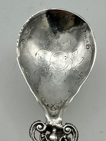 Tea Caddy Spoon. Sterling Silver English Chester 1904 Import. Adam and Eve