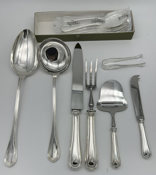 Christofle French Silverplate in the Spatours Pattern. 307 Pieces Total