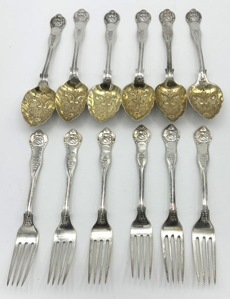 English Sterling Silver Flatware Bulldog Pattern. Birmingham 1915 Date Mark