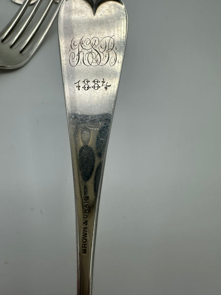 12 Dinner Forks. American Sterling Silver. W.M. Wilson & Son Philadelphia Fern