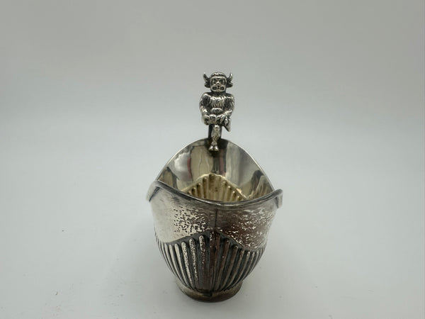 Small Cream Pitcher. English Sterling Silver Birmingham 1904. Figural. 3" H