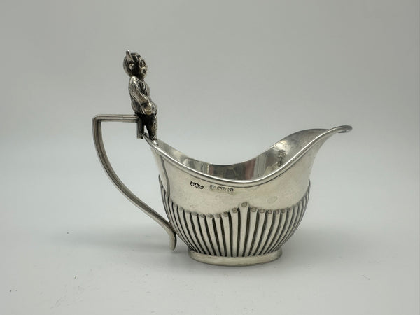 Small Cream Pitcher. English Sterling Silver Birmingham 1904. Figural. 3" H