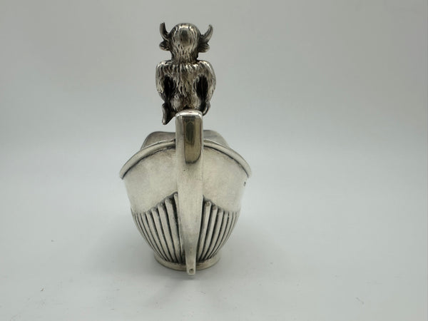 Small Cream Pitcher. English Sterling Silver Birmingham 1904. Figural. 3" H