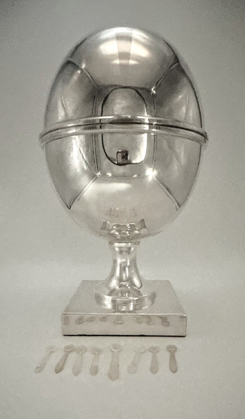 Large Caviar Server. St. James Brazil Silverplate. 12" Height. 20th Century