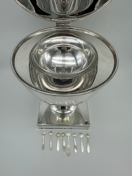 Large Caviar Server. St. James Brazil Silverplate. 12" Height. 20th Century