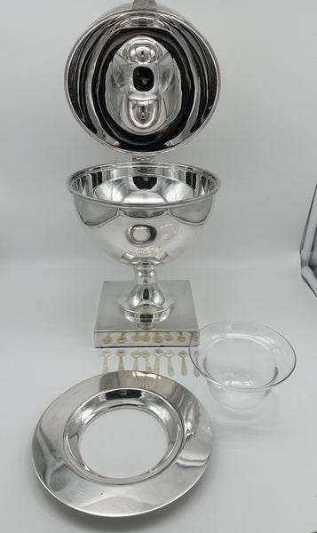 Large Caviar Server. St. James Brazil Silverplate. 12" Height. 20th Century