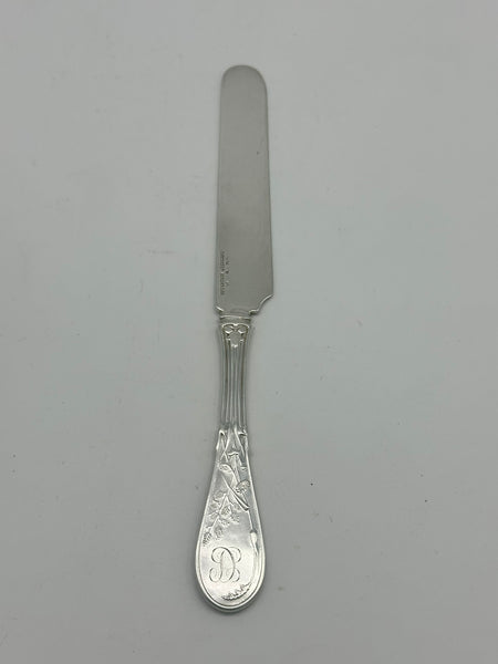 Tea Knife. Tiffany & Co. Sterling Silver Flat Handle. Japanese Pattern. 8"