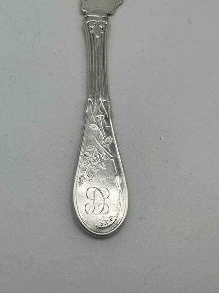 Tea Knife. Tiffany & Co. Sterling Silver Flat Handle. Japanese Pattern. 8"