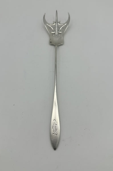 Lettuce Fork. Towle Sterling Silver Lafayette Pattern. H monogram. 9 7/8"