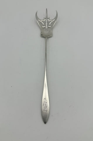 Lettuce Fork. Towle Sterling Silver Lafayette Pattern. H monogram. 9 7/8"